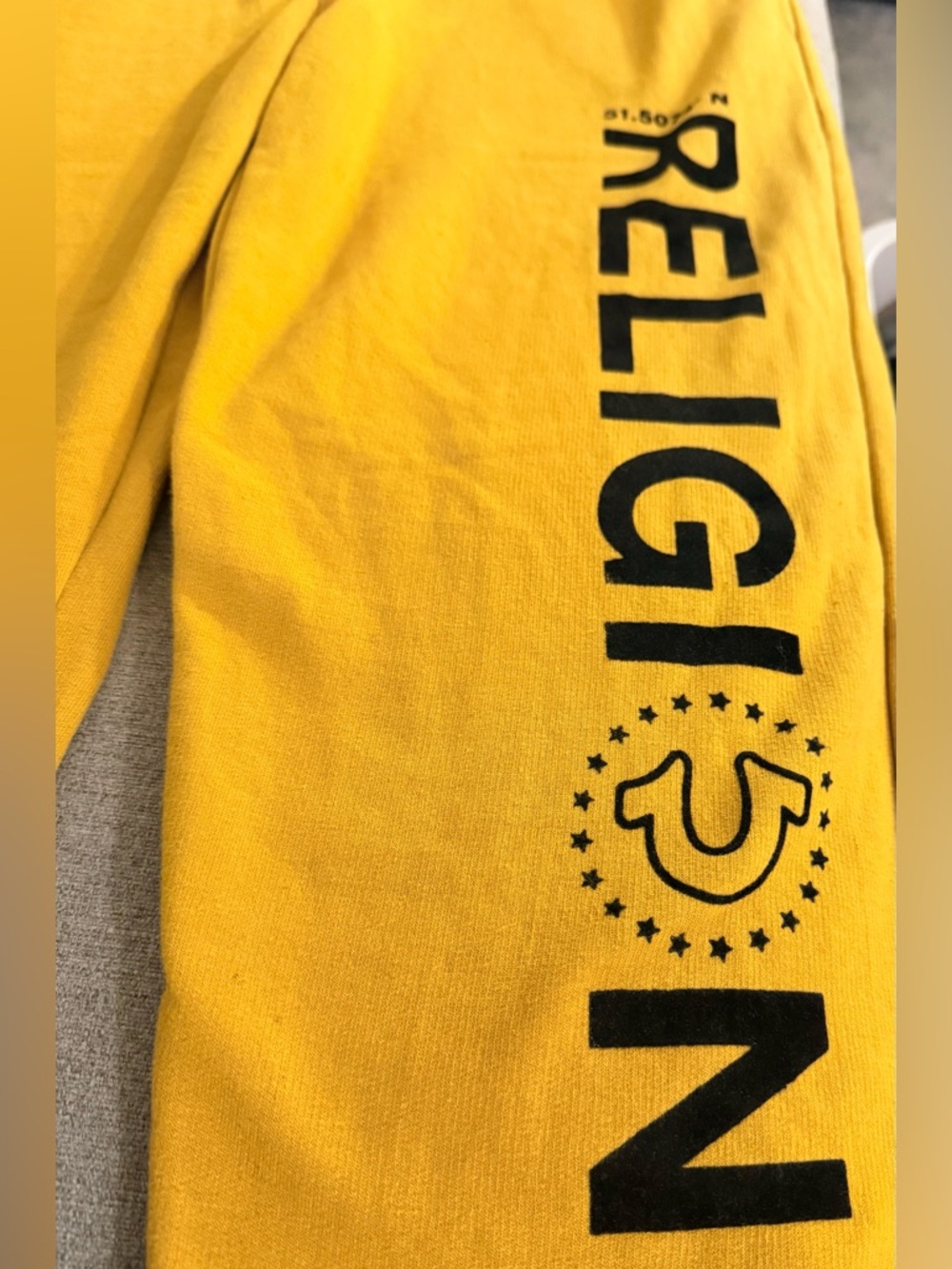 True‎ Religion Bright Yellow/Honey Mustard Logo Joggers YOUTH XL - Picture 4 of 7